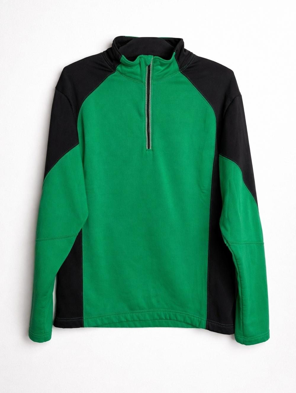 Obermeyer Green & Black Quarter Zip Fleece Pullover Men’s Large